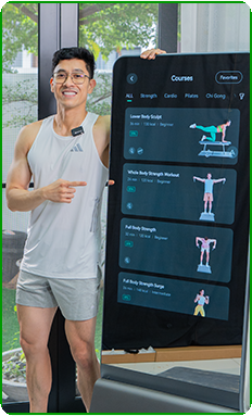 Trainer pointing to screen